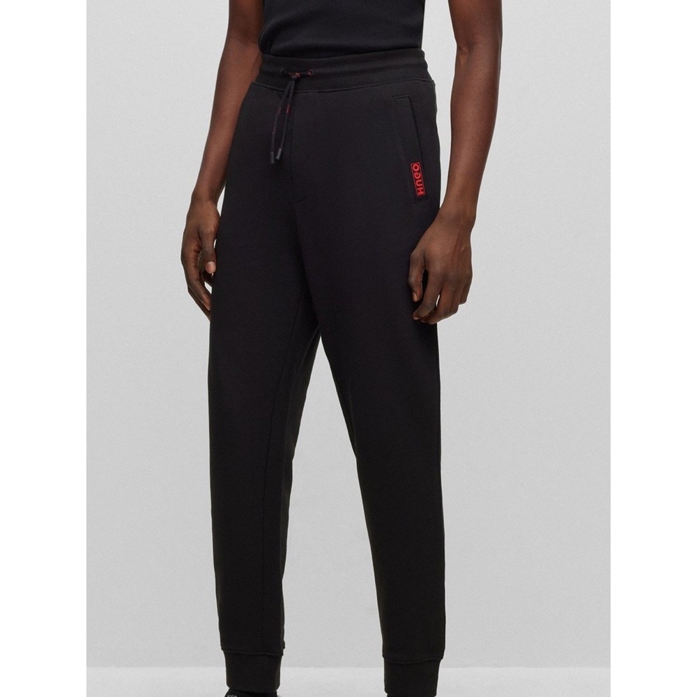 Hugo Boss Men's L‎ Black Cotton Terry Tracksuit Pants Logo Detail Pocket